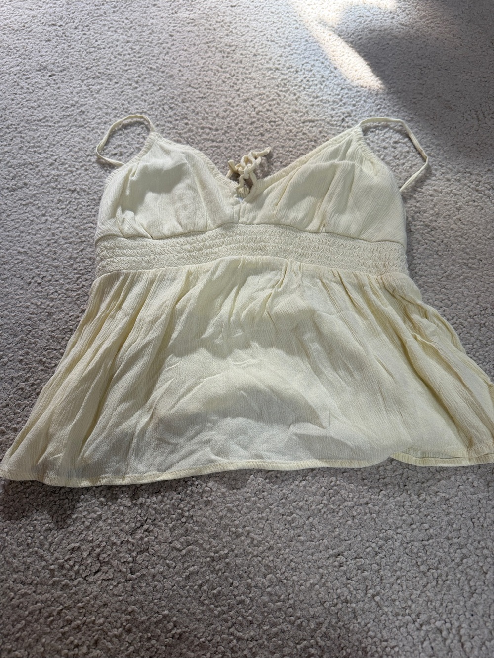 Hollister Cream Spaghetti Strap Peplum Tank